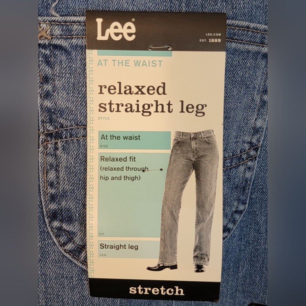 NWT Lee Relaxed Straight Leg Blue Denim Jeans Size 12M - Picture 9 of 12